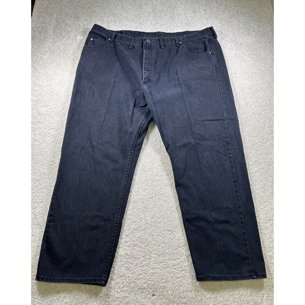 Wrangler Mens Size 48X30 Relaxed Fit Black Jeans Denim